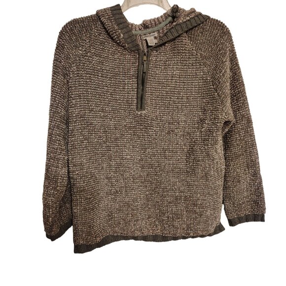 Carbon 2 Cobalt Large Gray Men's Sweater, Super Soft Hoodie 1/4 Zip Cotton Blend - Picture 1 of 3